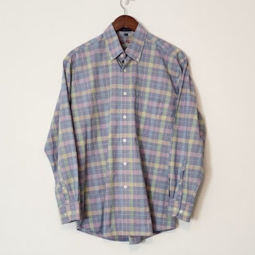 Alan Flusser Men's Long Sleeve Button-down Shirt Size Medium